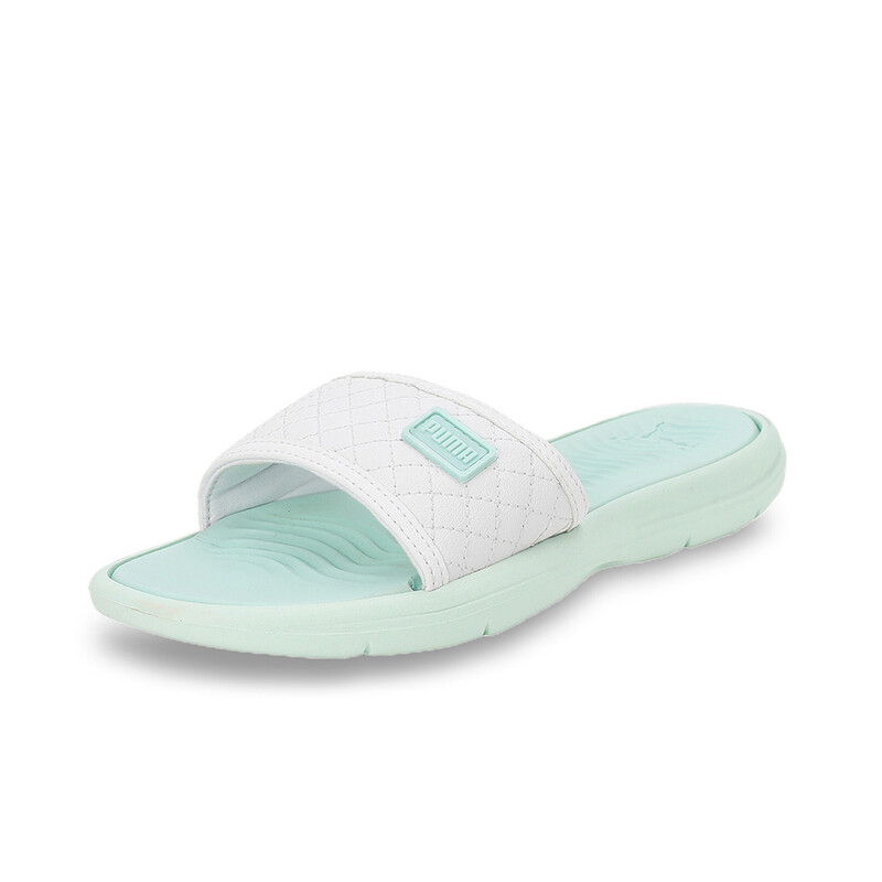 

PUMA Quilt Slides, White/green