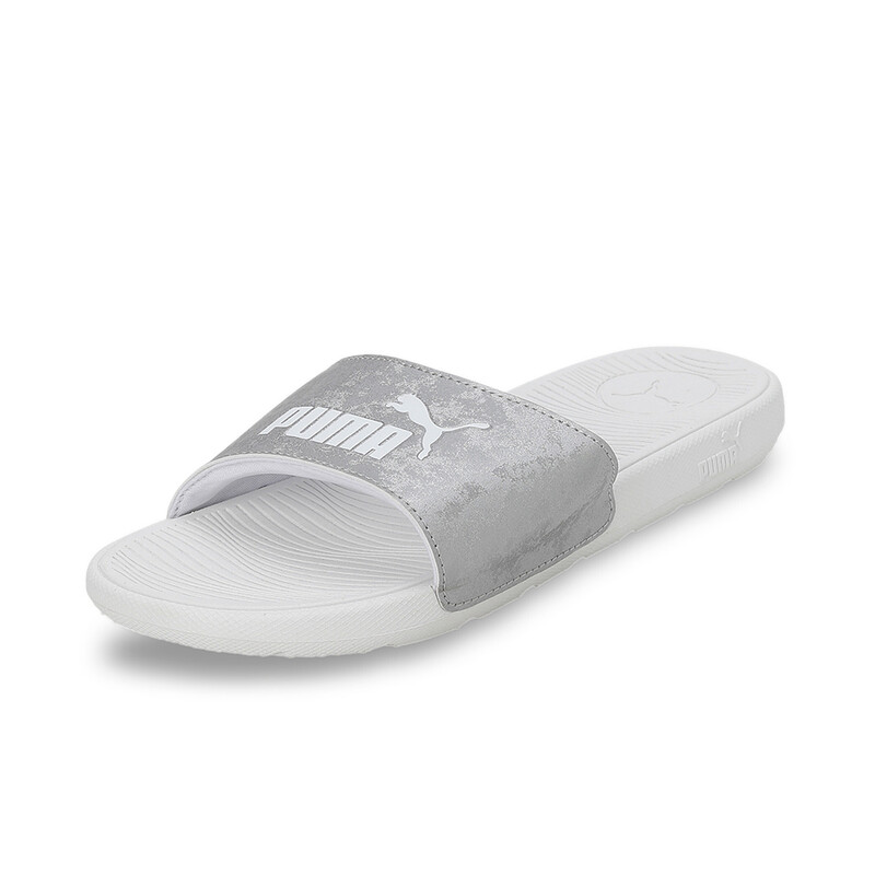 PUMA Cool Cat 2.0 Space Slides, White/silver