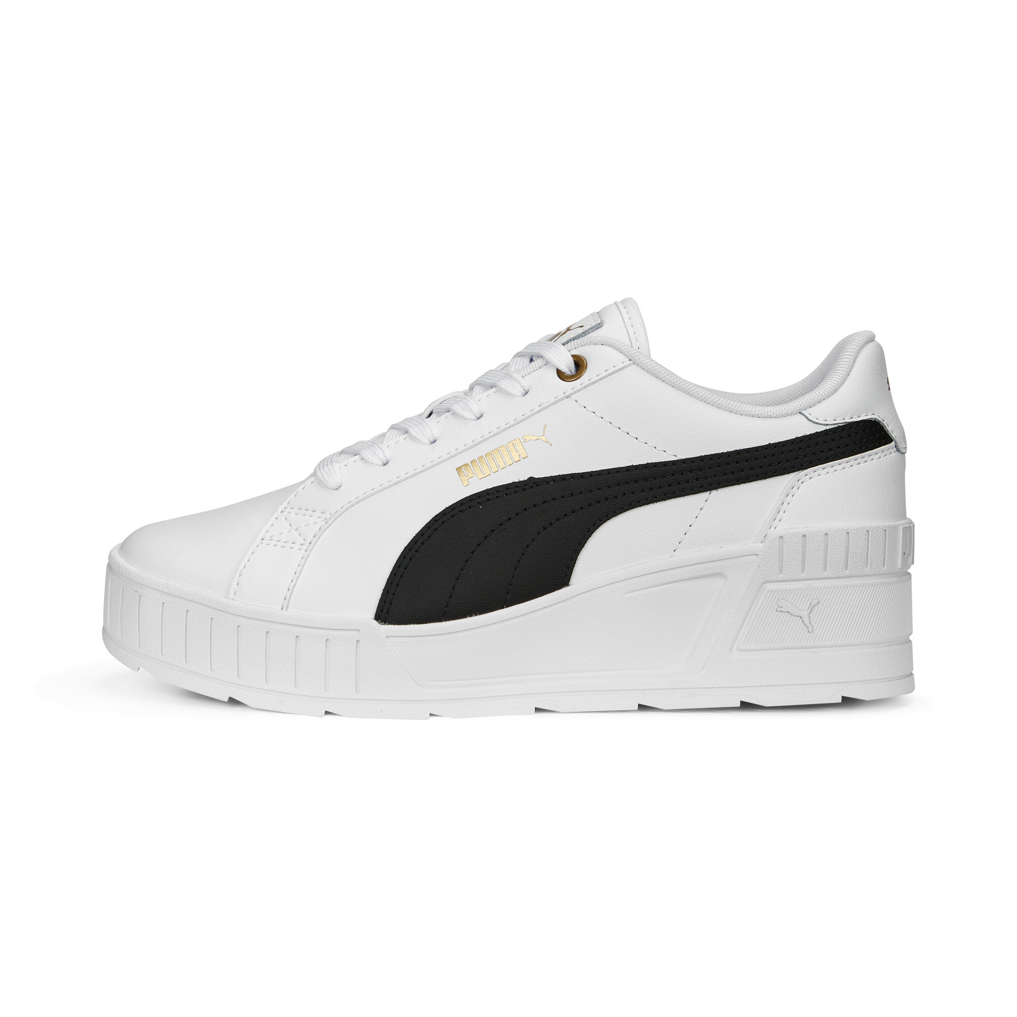 Puma Karmen Wedge Sneakers Damen Schuhe | Mit Plain | White/Black/Gold | Größe: 42