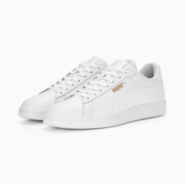 Smash 3.0 L Sneakers, PUMA White-PUMA White-PUMA Gold, large-ZAF