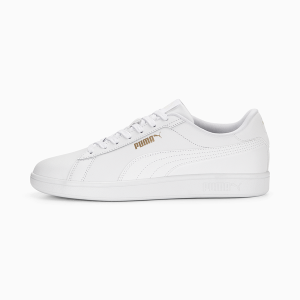 Smash 3.0 L Sneakers, PUMA White-PUMA White-PUMA Gold, large-ZAF