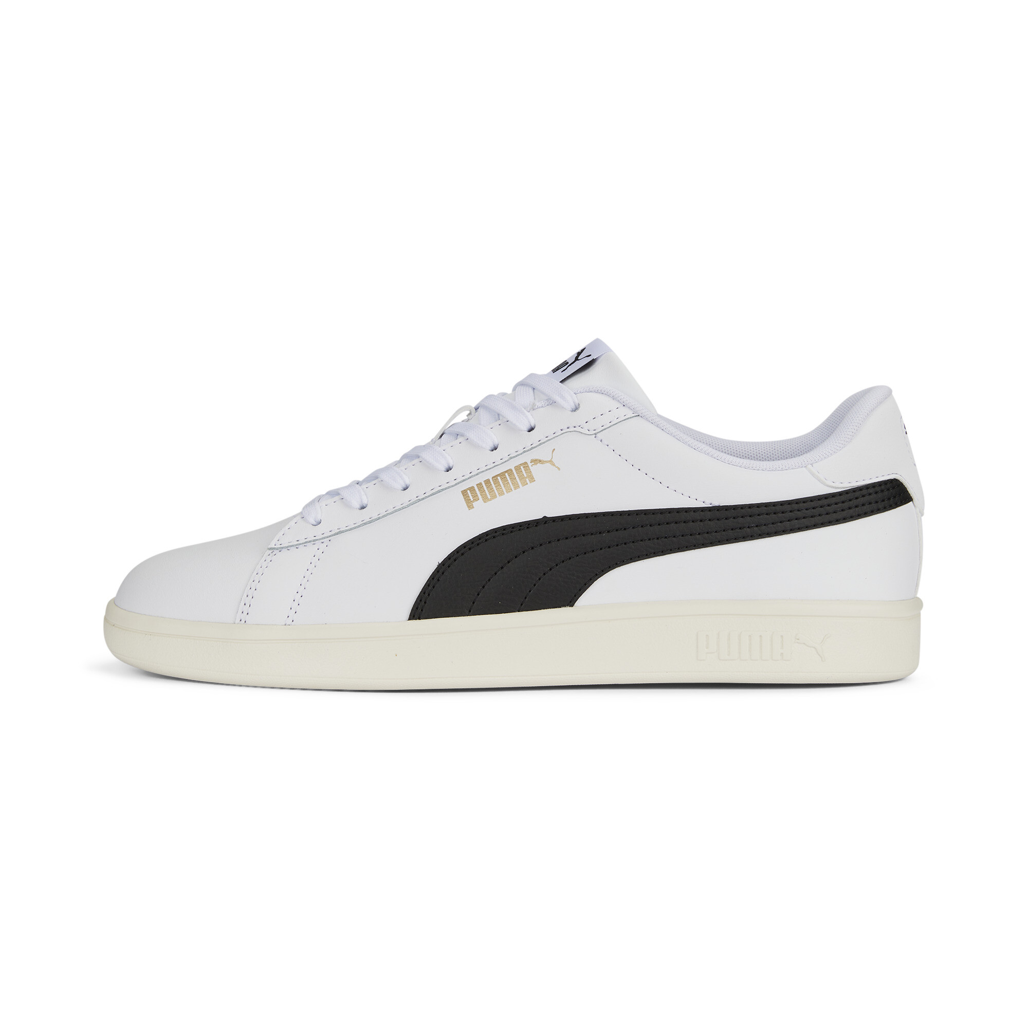 Puma Smash 3.0 L Sneakers Schuhe | Mit Plain | White/Black/Gold | Größe: 37