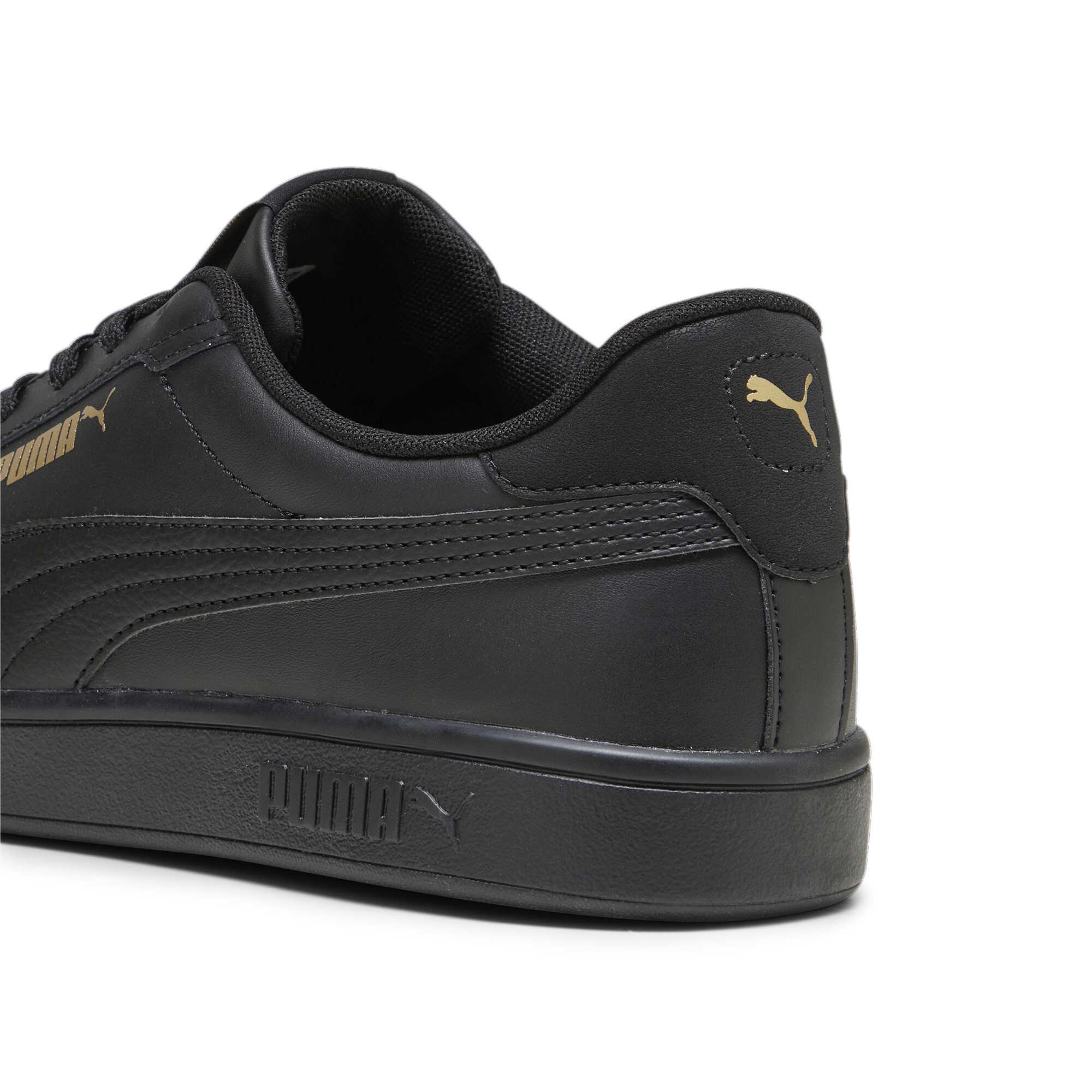 Men's PUMA Smash 3.0 L Sneakers In Black/Gold, Size EU 46