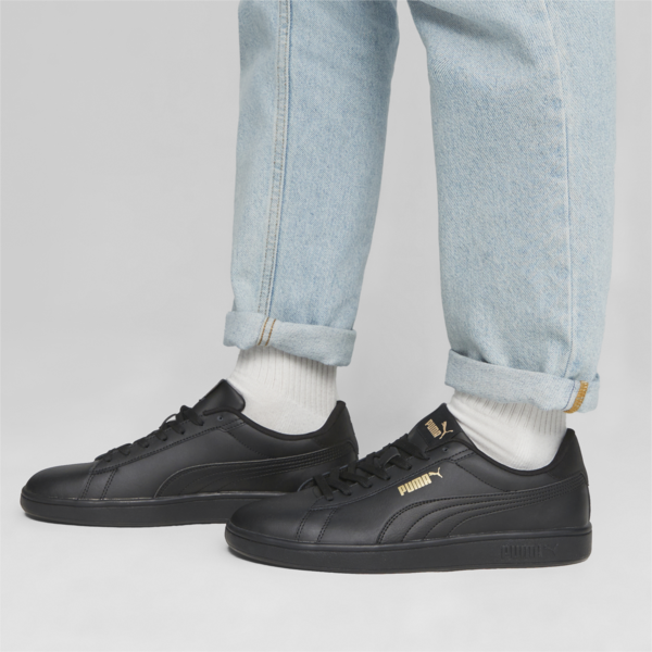 Tenis Smash 3.0 Cuero, PUMA Black-PUMA Gold-PUMA Black, large-MEX