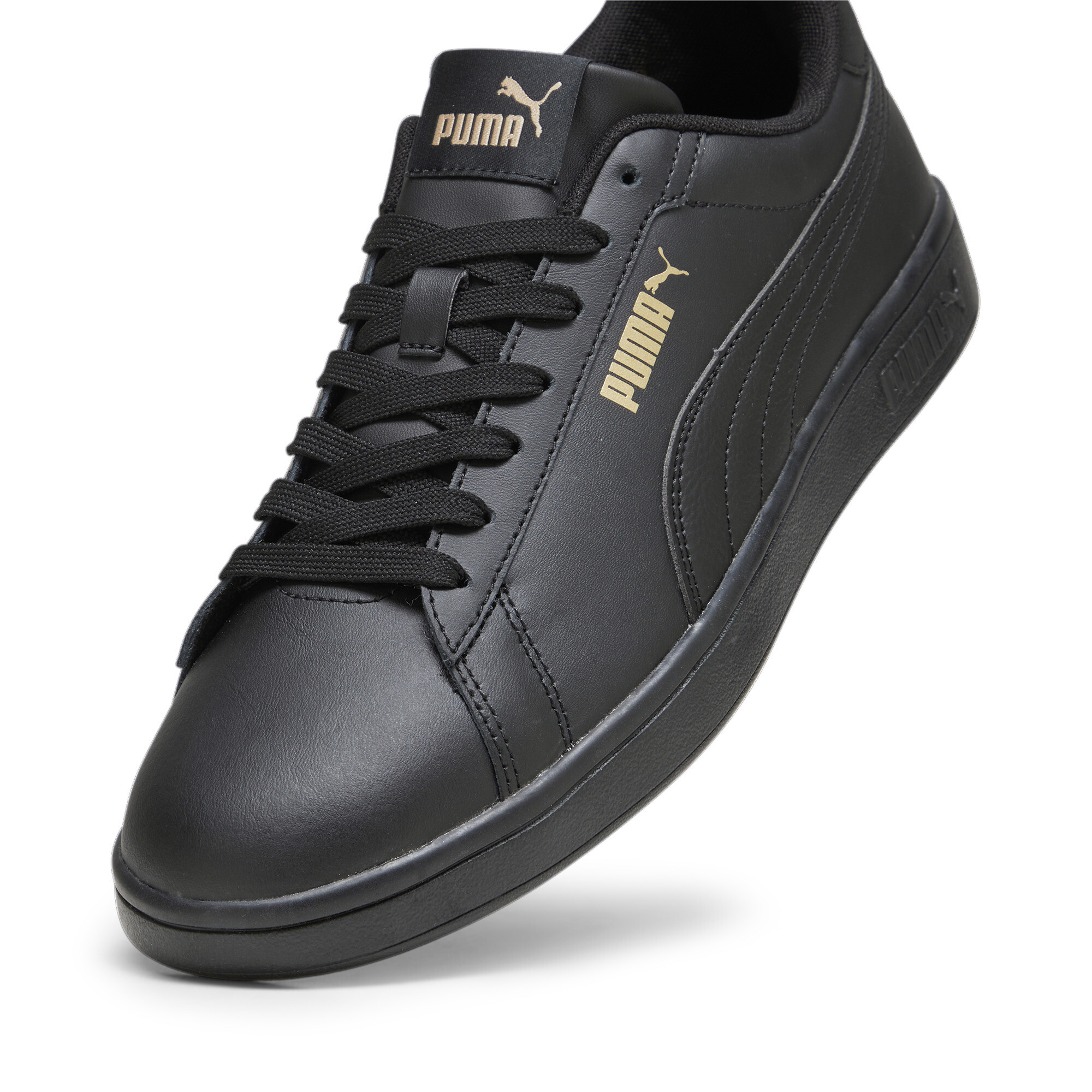 Men's PUMA Smash 3.0 L Sneakers In Black/Gold, Size EU 46