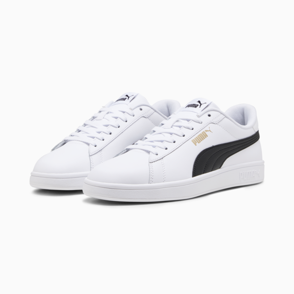 Smash 3.0 L Sneakers, PUMA White-PUMA Black-PUMA Gold, large-ZAF