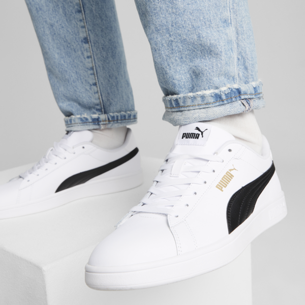 Smash 3.0 L Sneakers, PUMA White-PUMA Black-PUMA Gold, large-ZAF