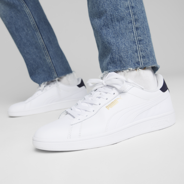 Smash 3.0 L Sneakers, PUMA White-PUMA Navy-PUMA Gold, large-MEX