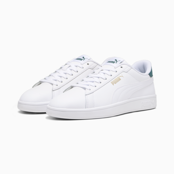 Smash 3.0 L Sneakers, PUMA White-Malachite-PUMA Gold, large-ZAF