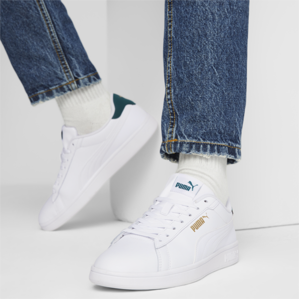 Smash 3.0 L Sneakers, PUMA White-Malachite-PUMA Gold, large-ZAF