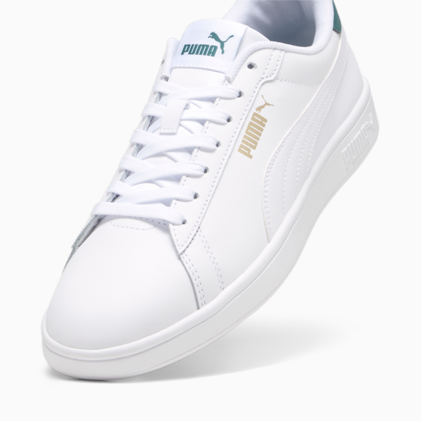 Smash 3.0 L Sneakers, PUMA White-Malachite-PUMA Gold, large-ZAF