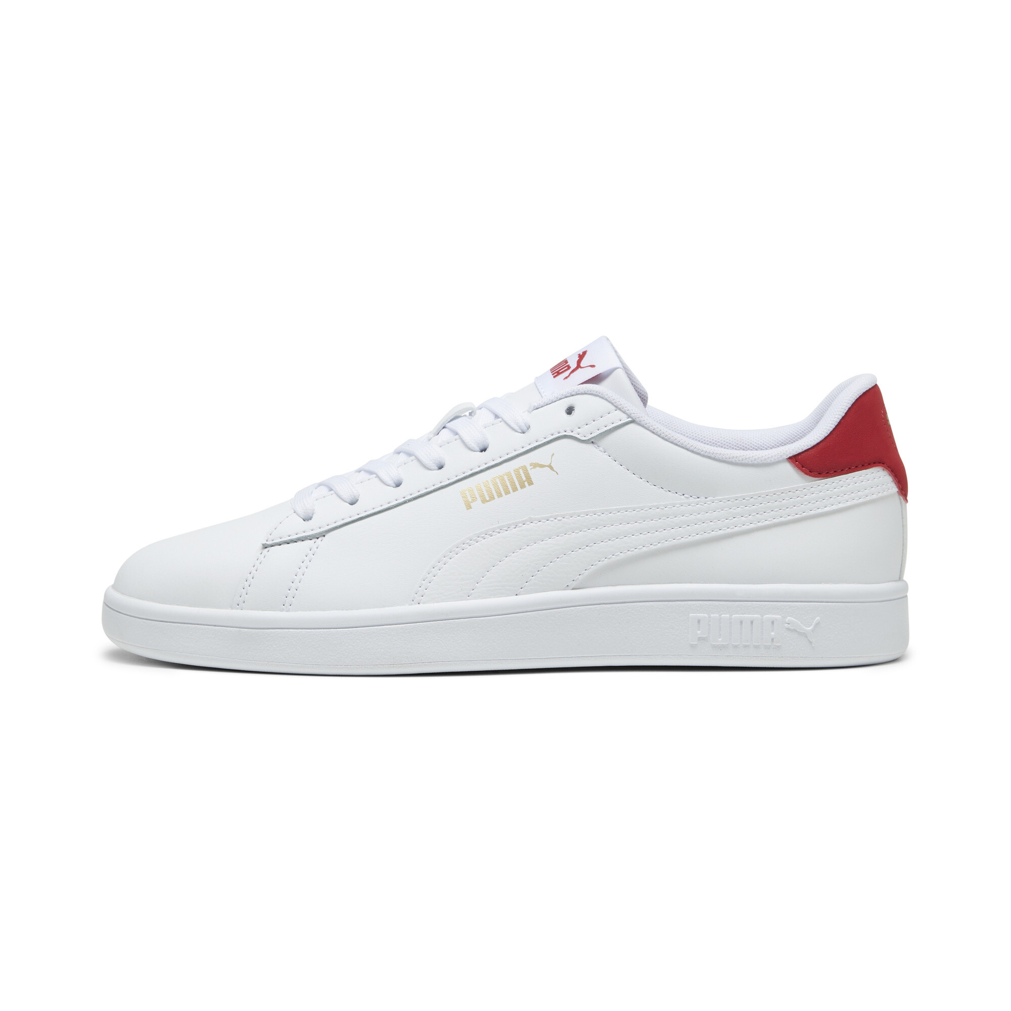 Puma Smash 3.0 L Sneakers Schuhe | Mit Plain | White/Club Red/Gold | Größe: 47