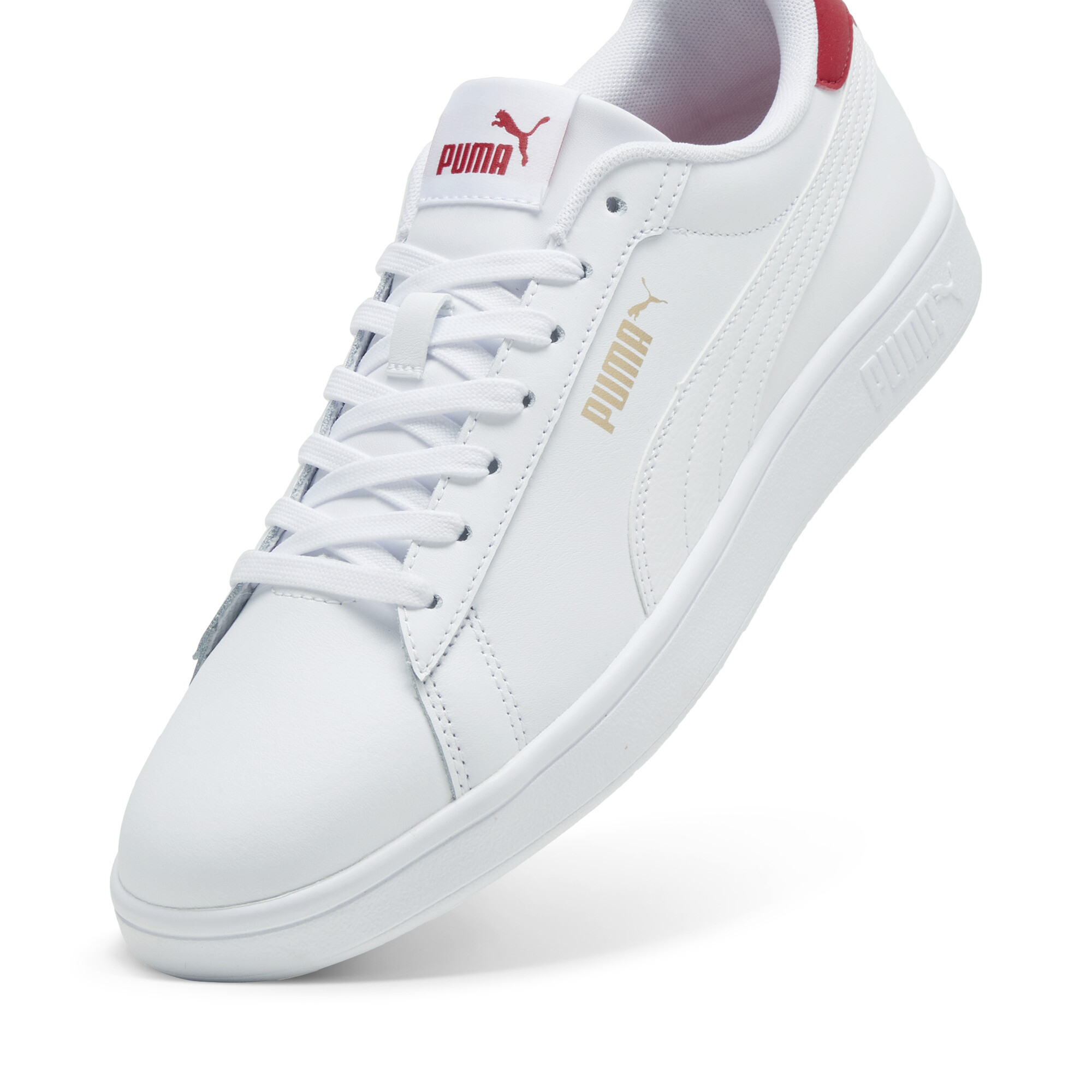 Smash 3.0 L Sneakers, Rood/Wit/Goud, Maat 42,5 | PUMA