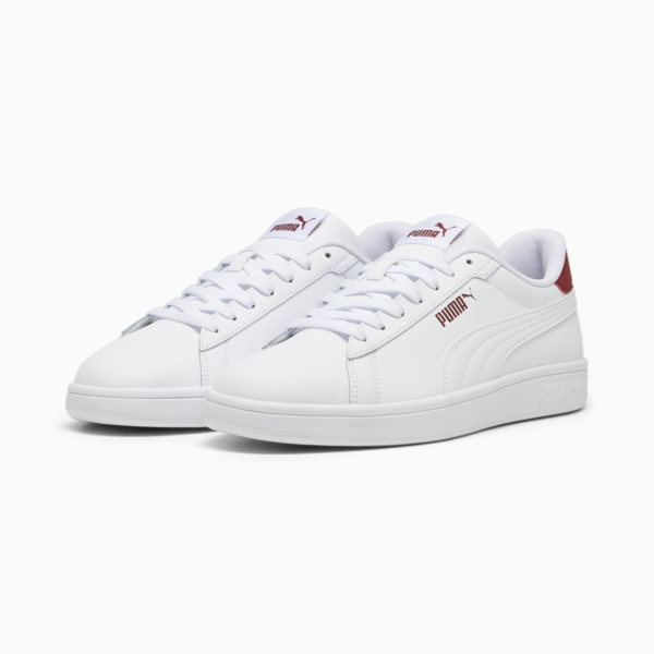 Tenis Smash 3.0 Cuero, PUMA White-Intense Red, large-MEX