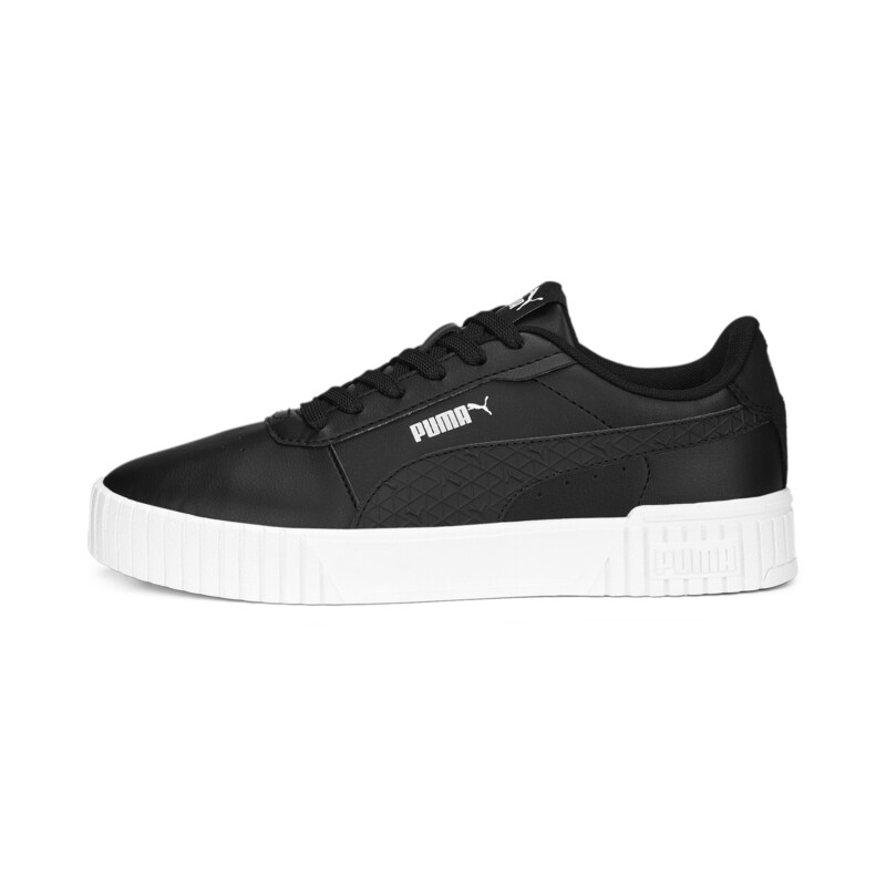 

Women's PUMA Carina 2.0 Logo Power Sneakers, White/black/silver