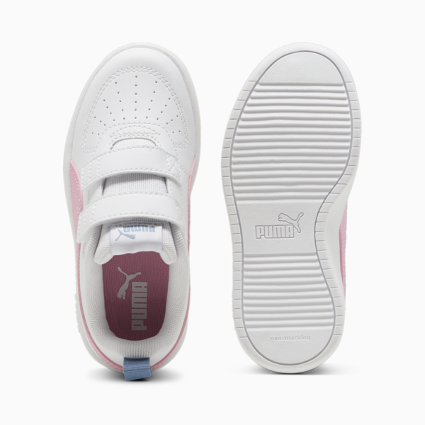 Tenis PUMA Rickie para niños, PUMA White-Pink Lilac-Zen Blue, large-MEX