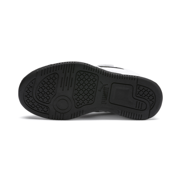 Zapatillas Puma Rebound Layup Lo SLV para niños ADP, Puma White-Puma Black-High Risk Red, large-ARG