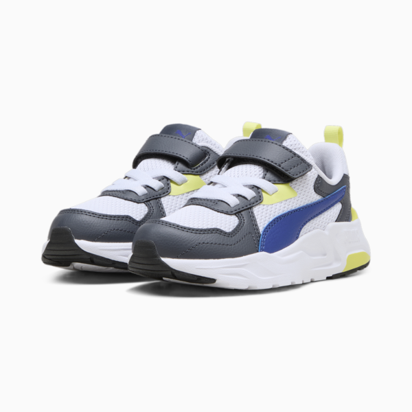Trinity Lite Sneakers Kids, Lapis Lazuli-PUMA White-Galactic Gray-Lime Sheen, large-ZAF