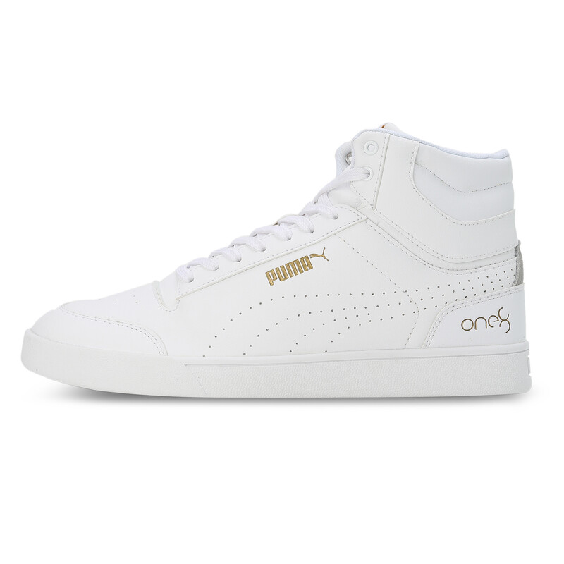 Men s PUMA Shuffle Mid One8 Better V2 Sneakers in White Gold size UK 8