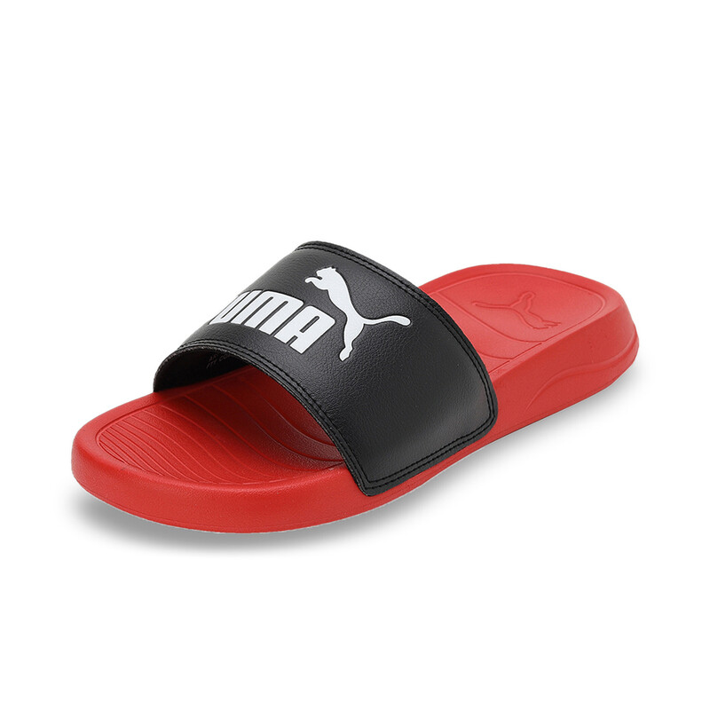 Red and hot sale black puma slides