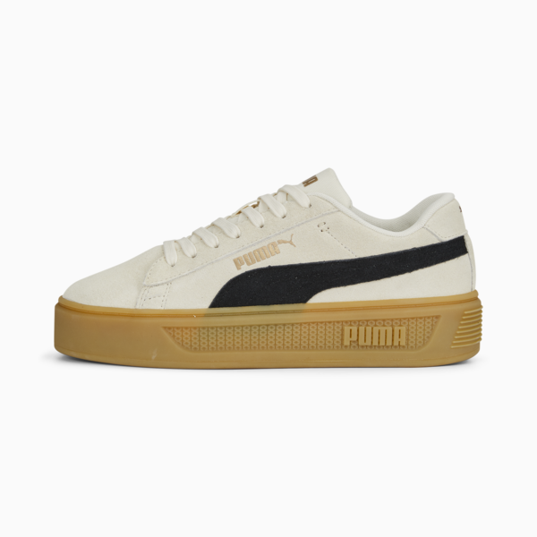 Tenis Smash Platform V3 Gamuza para mujer, Pristine-PUMA Black-PUMA Gold, large-MEX