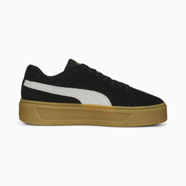 Tenis Smash Platform V3 Gamuza para mujer, PUMA Black-PUMA White-PUMA Gold, large-MEX