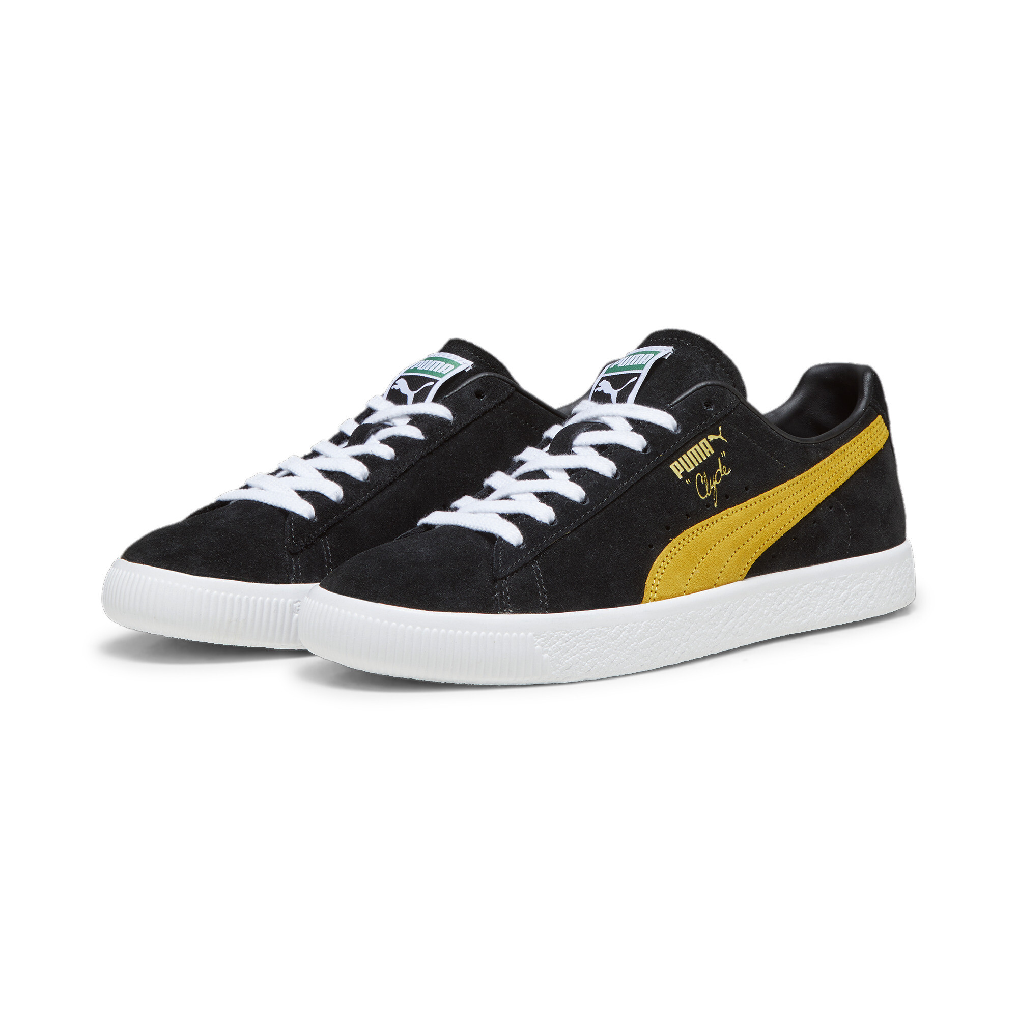 Puma Clyde OG Sneakers, Black, Size 40.5, Shoes