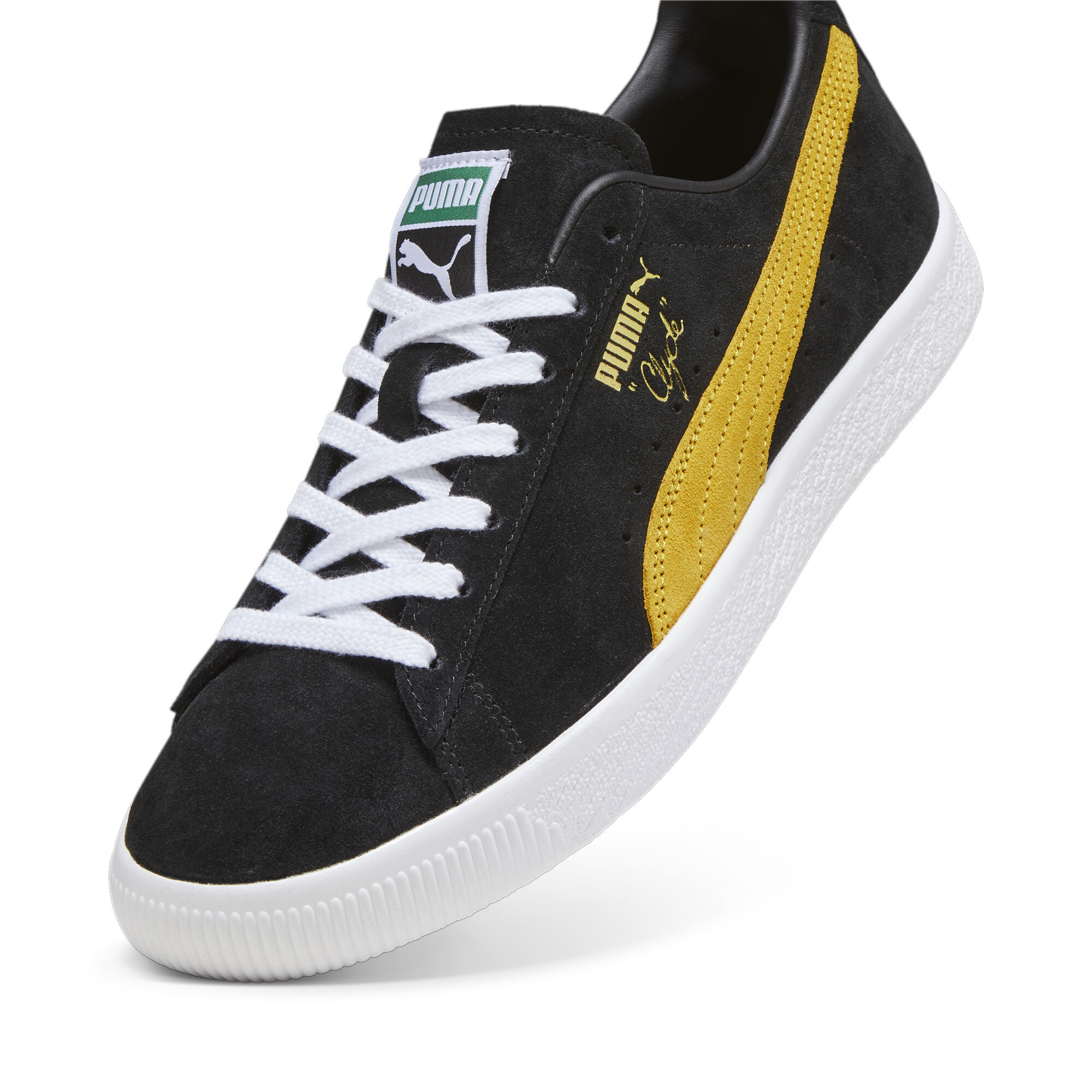 Puma Clyde OG Sneakers, Black, Size 40.5, Shoes