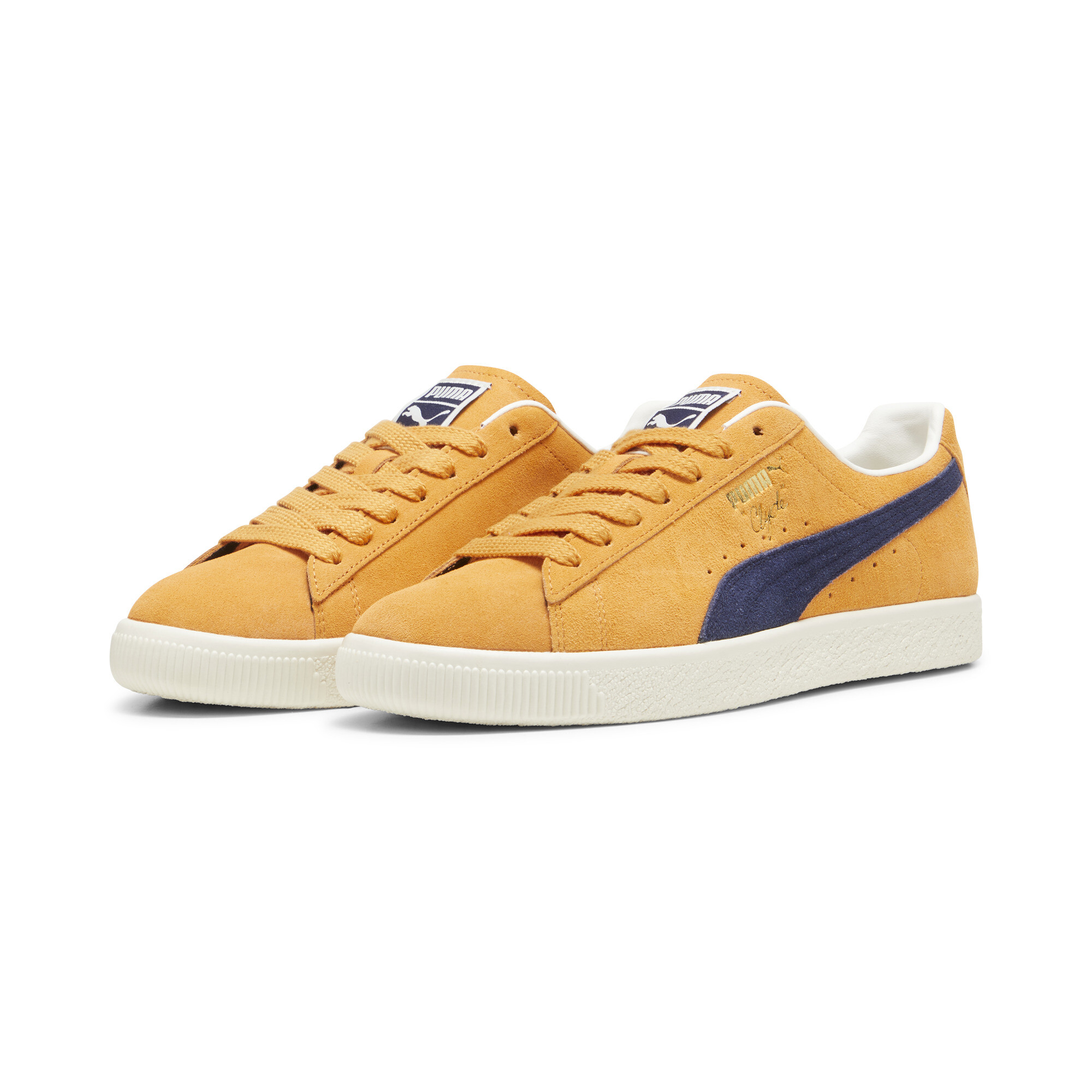 Puma Clyde OG Sneakers, Orange, Size 40.5, Shoes