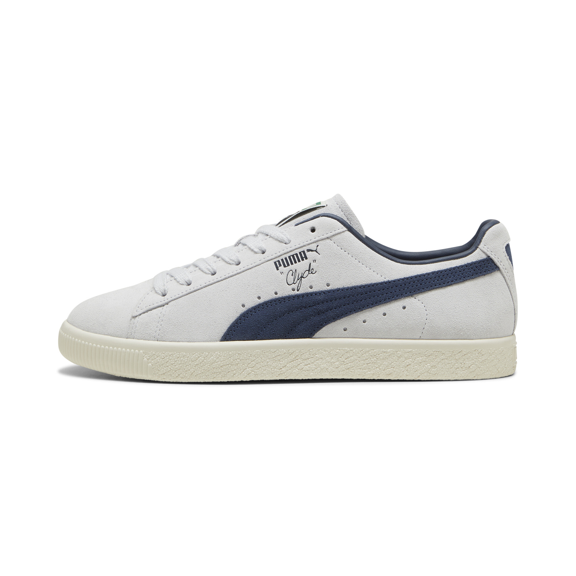 Puma Clyde OG Sneakers Schuhe | Mit Plain | Silver Mist/Frosted Ivory/Club Navy | Größe: 38.5