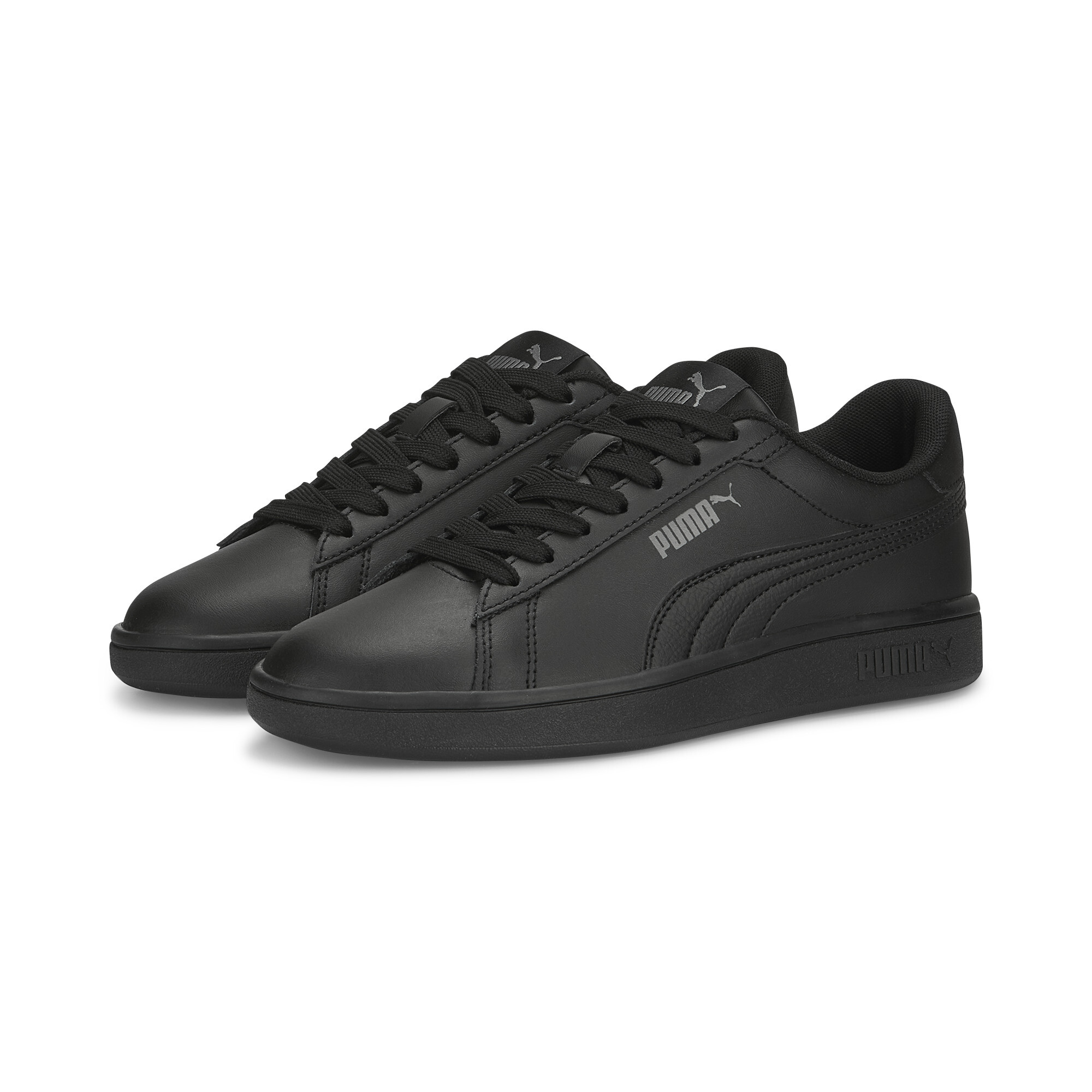 Puma Smash 3.0 Leather Sneakers Youth, Black, Size 35.5, Shoes