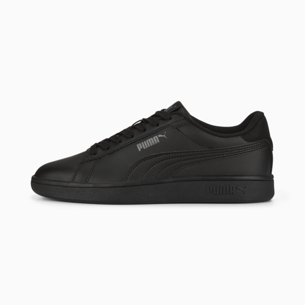 Smash 3.0 Leather Sneakers Youth, PUMA Black-Shadow Gray, large-MEX