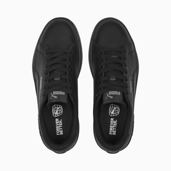 Smash 3.0 Leather Sneakers Youth, PUMA Black-Shadow Gray, large-MEX