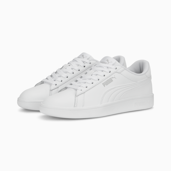 Tenis juveniles Smash 3.0, PUMA White-Cool Light Gray, large-MEX