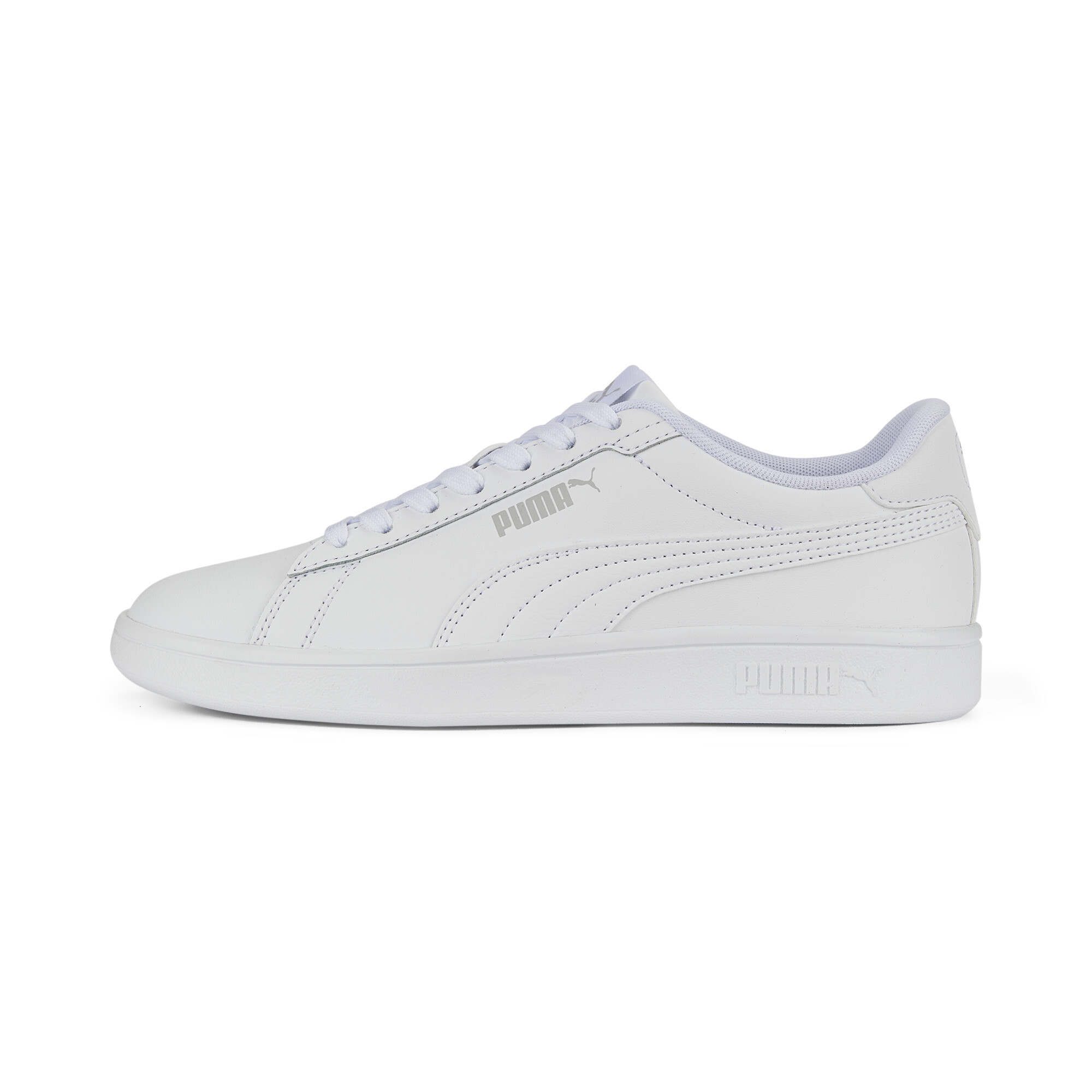 Puma Smash 3.0 Leather Sneakers Teenager Schuhe Für Für Kinder | White/Cool Light Gray | Größe: 39