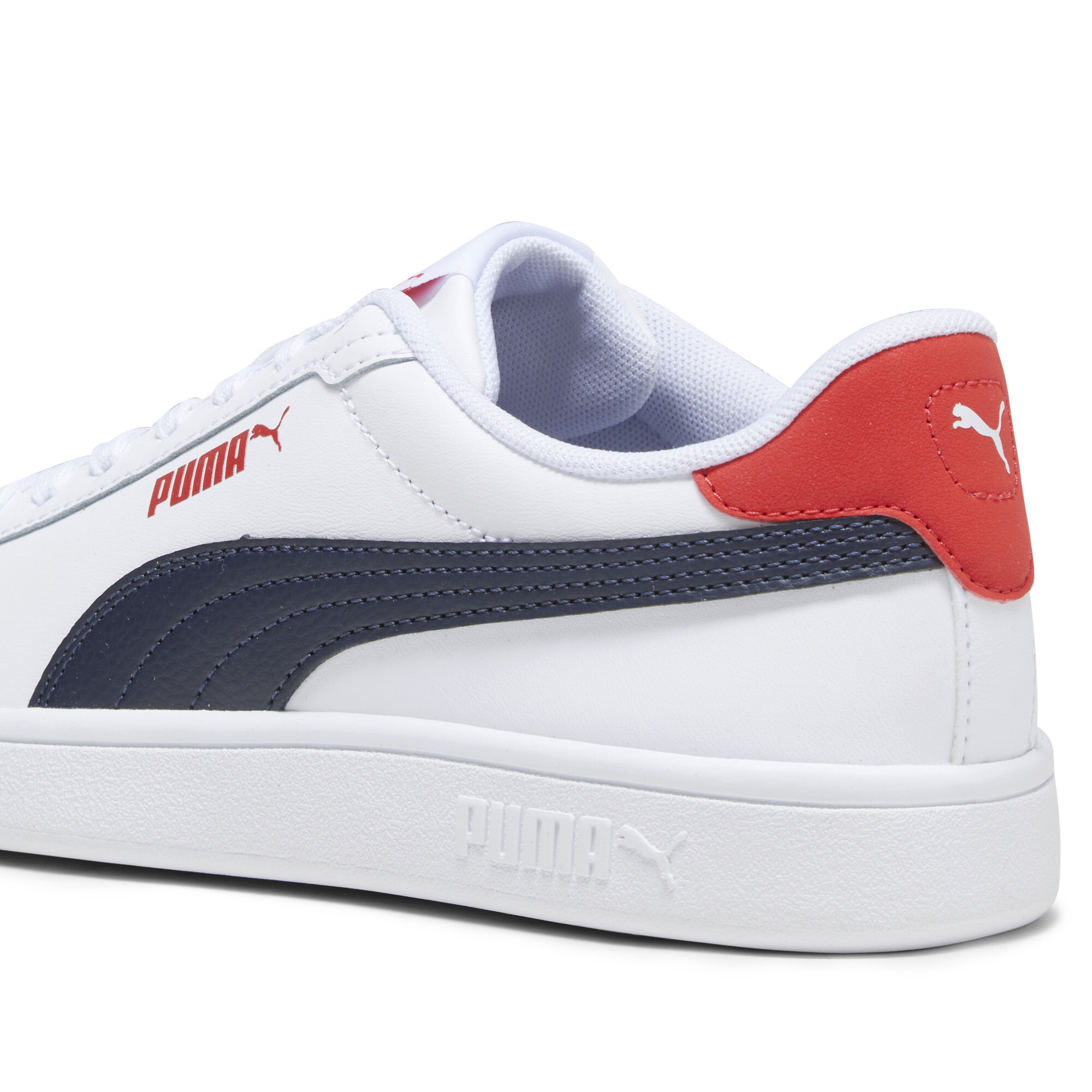 Puma Smash 3.0 Leather Sneakers Youth, White, Size 38, Shoes