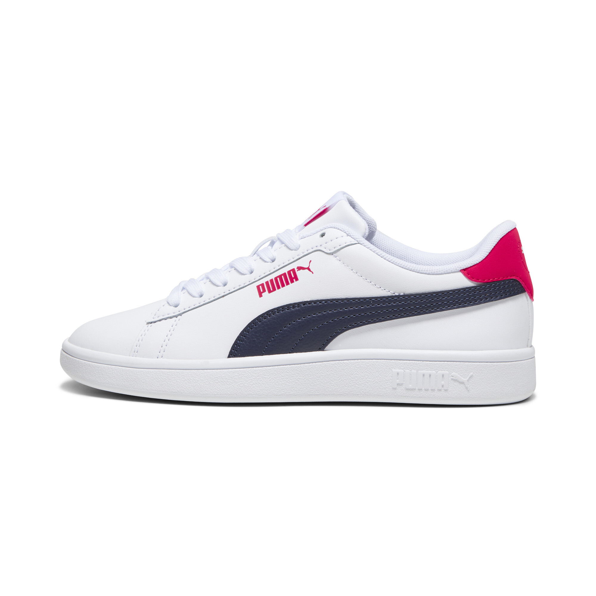 Puma Smash 3.0 Leather Sneakers Teenager Schuhe Für Für Kinder | White/Navy/Red | Größe: 38.5