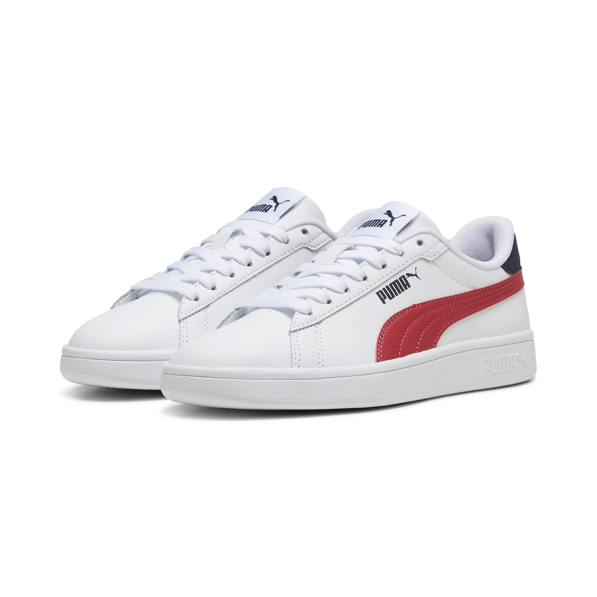 Puma Smash 3.0 Leather Sneakers Youth, White, Size 35.5, Shoes