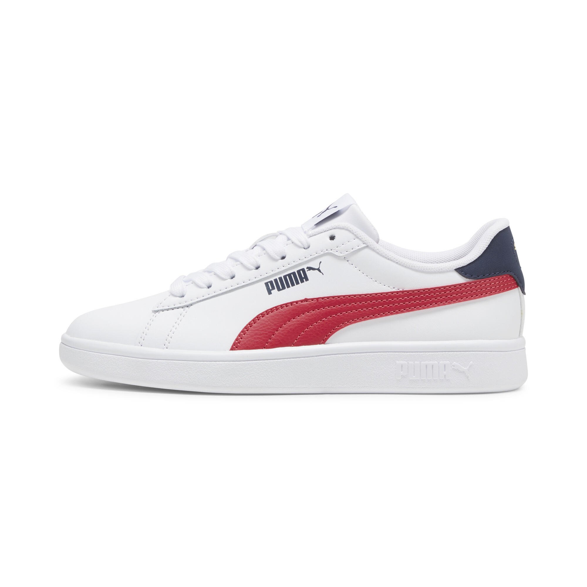 Puma Smash 3.0 Leather Sneakers Teenager Schuhe Für Für Kinder | White/Club Red/Club Navy | Größe: 38.5