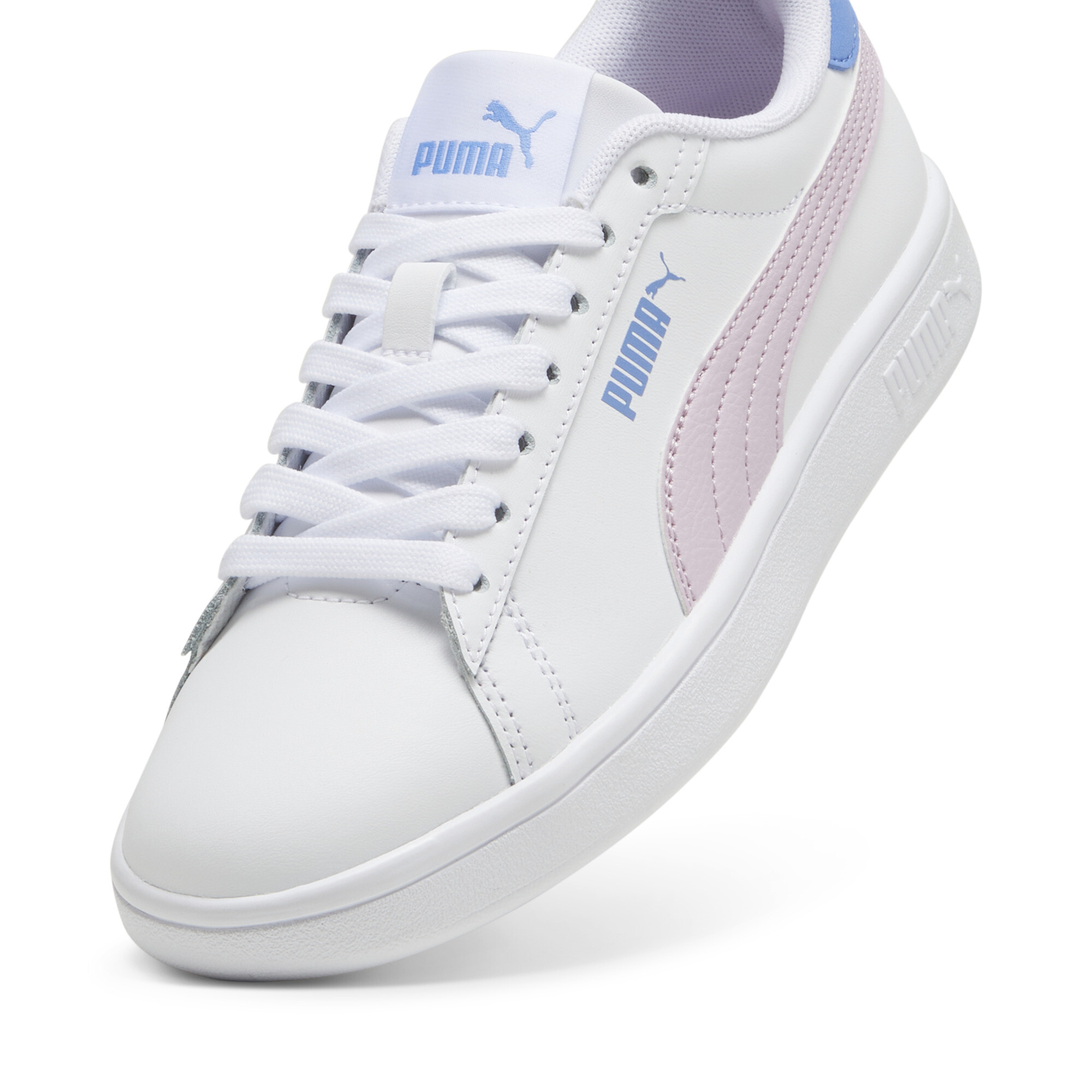 Puma Smash 3.0 Leather Sneakers Youth, White, Size 38, Shoes