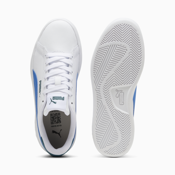 Tenis juveniles Smash 3.0, PUMA White-Hyperlink Blue-Cold Green, large-MEX