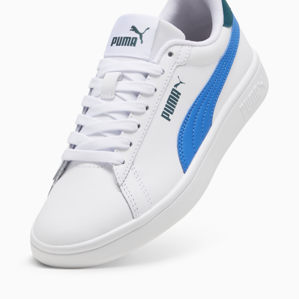 Tenis juveniles Smash 3.0, PUMA White-Hyperlink Blue-Cold Green, large-MEX
