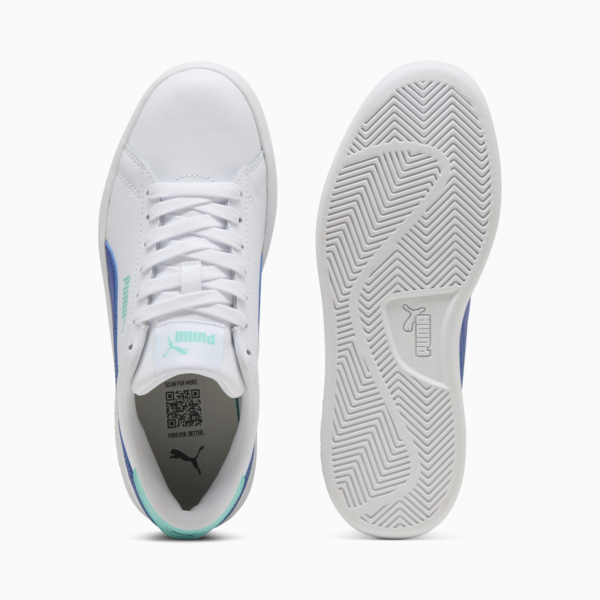 Tenis juveniles Smash 3.0, PUMA White-Vivid Blue-Aquatic, large-MEX