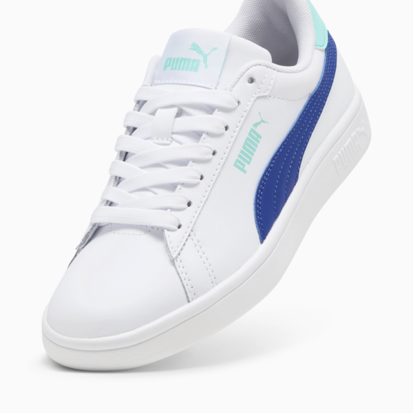 Tenis juveniles Smash 3.0, PUMA White-Vivid Blue-Aquatic, large-MEX
