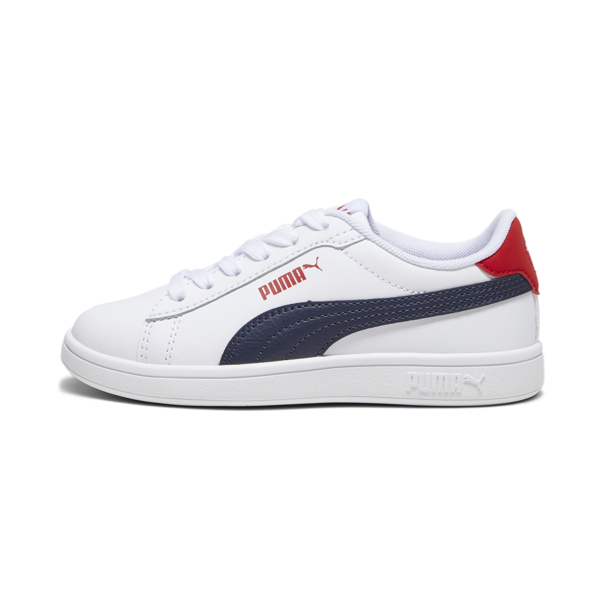 Puma Smash 3.0 L Schuhe Kinder | White/Navy/Red | Größe: 29