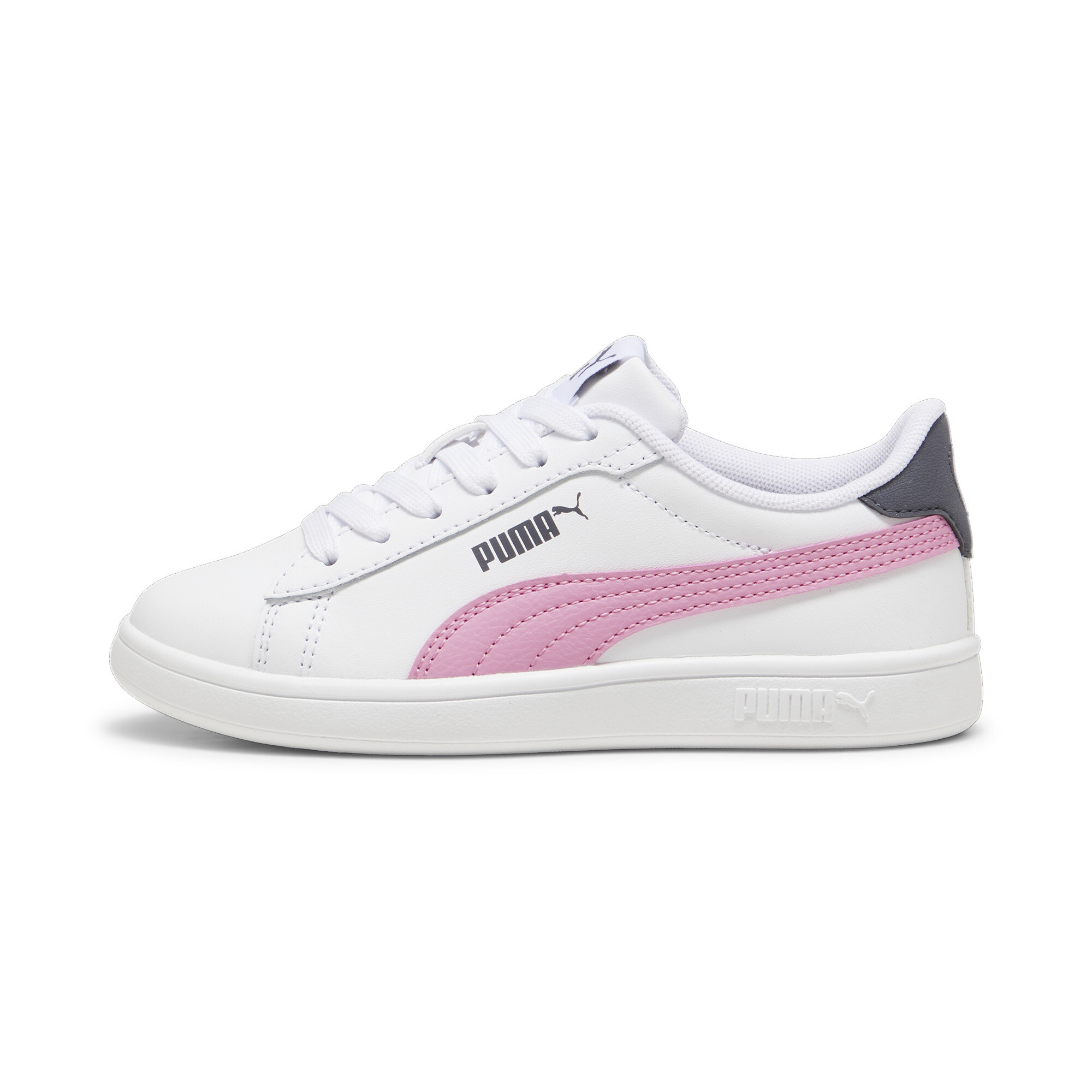 Puma Smash 3.0 L Schuhe Kinder | Mit Plain | White/Mauved Out/Galactic Gray | Größe: 27.5