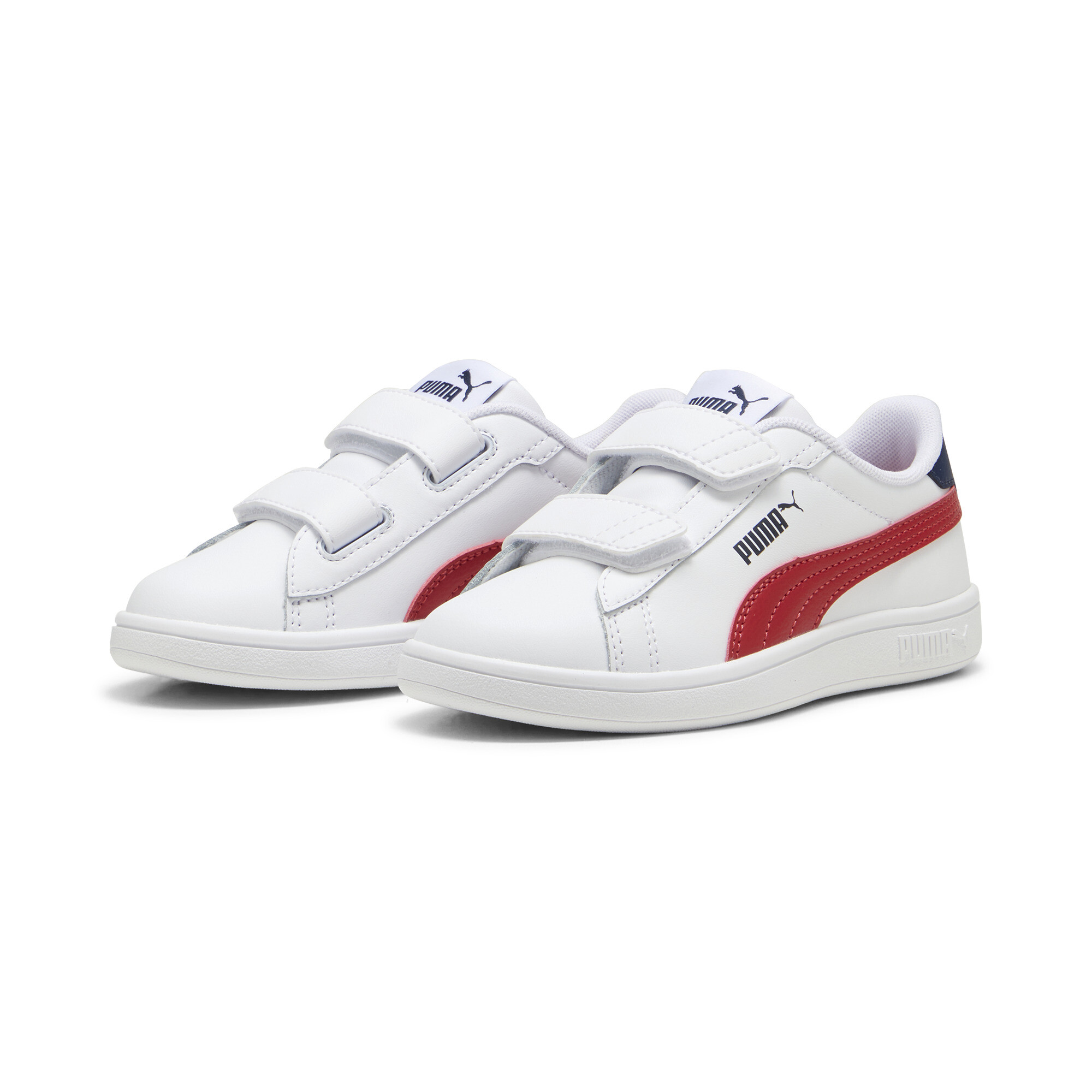 Puma Smash 3.0 Leather V Sneakers Kids, White, Size 35, Shoes