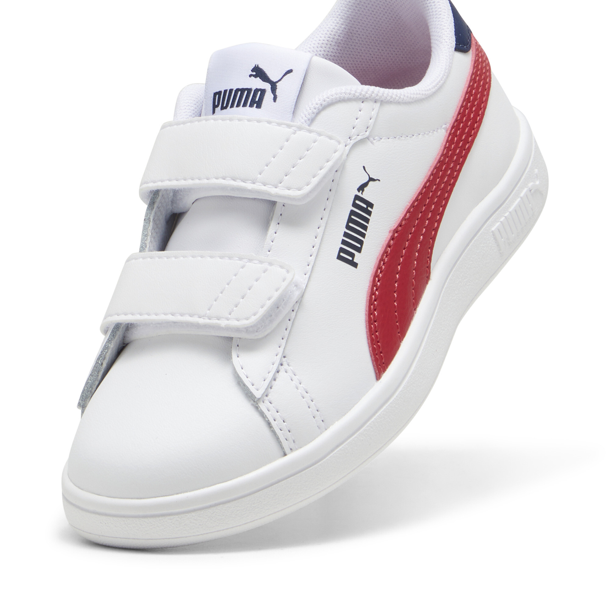 Puma Smash 3.0 Leather V Sneakers Kids, White, Size 35, Shoes