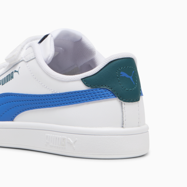Tenis Smash 3.0 Leather V para niños, PUMA White-Hyperlink Blue-Cold Green, large-MEX