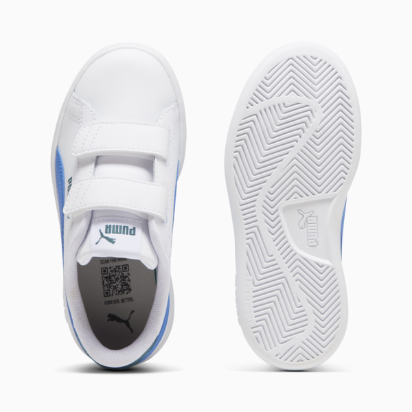 Tenis Smash 3.0 Leather V para niños, PUMA White-Hyperlink Blue-Cold Green, large-MEX